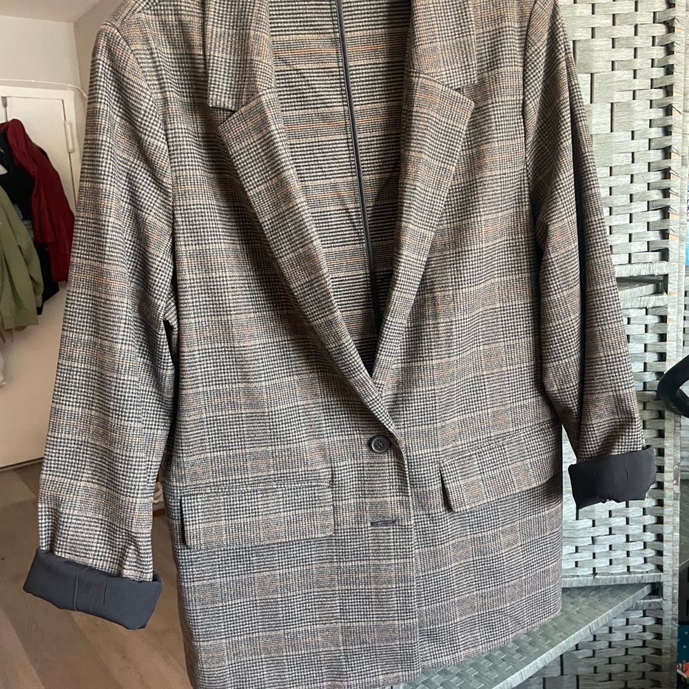 Old Navy Brown Plaid Women's Blazer